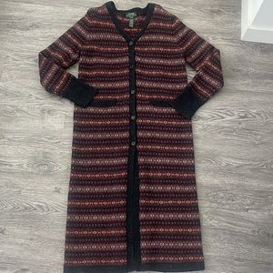 Ralph Lauren lambs wool sweater dress / duster / cardigan